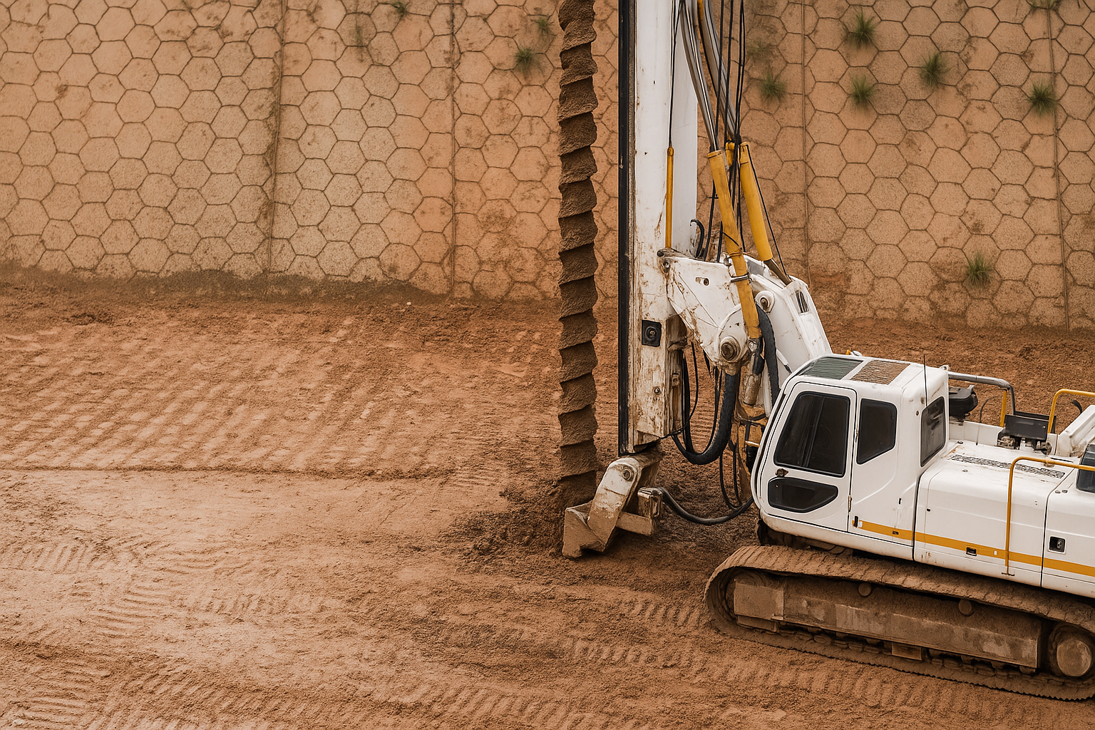 Equipamento de hélice contínua em operação