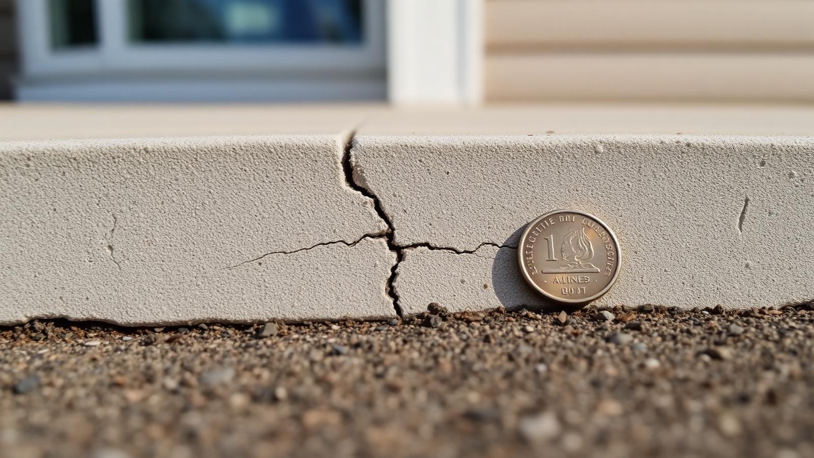 Fissura em concreto próximo ao chão de uma casa